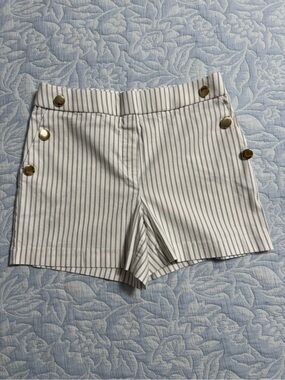 Jules & Leopold White with Navy Pinstripe Sailor Button Shorts
